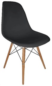 Καρέκλα Art Wood Black  EM123.2P  46X53X81 cm Σετ 4τμχ Πολυπροπυλένιο