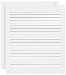 vidaXL Πορτάκια με Περσίδες 2 Τεμ. Λευκά 69x59,4εκ Μασίφ Ξύλο Πεύκου
