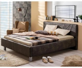 Επενδυμένο Κρεβάτι Falco Γκρί Διπλό 160x200 εκ. 178x217x94 εκ.