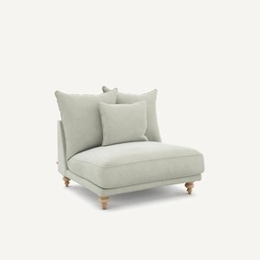 Πολυθρόνα χωρίς μπράτσα από βελούδο stonewashed, Lazare