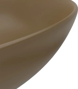 vidaXL Νιπτήρας Μπάνιου Στρογγυλός Κρεμ Ματ Κεραμικός