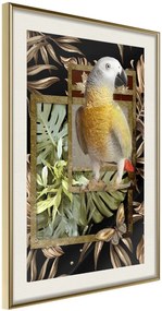 Αφίσα - Composition with Gold Parrot - 30x45 - Χρυσό - Με πασπαρτού