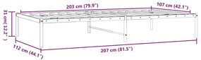 vidaXL Πλαίσιο Κρεβατιού Λευκό 107 x 203 εκ. Μεταλλικό