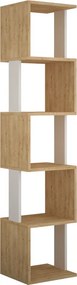 Βιβλιοθήκη - στήλη Piri pakoworld χρώμα φυσικό-λευκό 35x30x161εκ