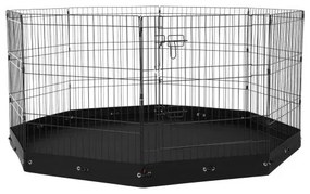 VEVOR Dog Playpen 8 Panels Foldable Metal Dog Exercise Pen with Bottom Pad 30&quot;H