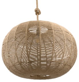 00732 GloboStar® MANDALA 00732 Boho Κρεμαστό Φωτιστικό Μπάλα Μονόφωτο 1 x E27 IP20 Μπεζ Σχοινί - Μ80 x Π80 x Υ60cm