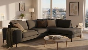 Γωνιακός καναπές Senso-Αριστερή-270φ 200β εκ.-Μαύρο