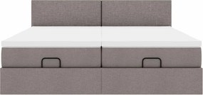 vidaXL Οθωμανικό κρεβάτι με στρώματα Taupe 200x200cm ύφασμα