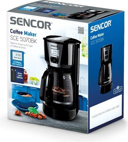 Καφετιέρα Φίλτρου με Οθόνη LCD1,8lt 1000W Sencor SCE 5070BK Μαύρη