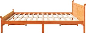 vidaXL Σκελετός Κρεβ. Χωρίς Στρώμα Καφέ Κεριού 200x200 εκ Μασίφ Πεύκο