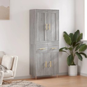 vidaXL Ντουλάπι Γκρι Sonoma 69,5 x 34 x 180 εκ. Επεξεργασμένο Ξύλο