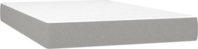vidaXL Κρεβάτι Boxspring με Στρώμα &amp; LED Αν.Γκρι 120x190εκ. Υφασμάτινο