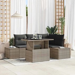 vidaXL Σετ Καναπέ Κήπου με μαξιλάρι 5 pcs Γκρι 100 x 55 x 73 εκ