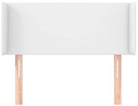 Κεφαλάρι με Πτερύγια Λευκό 93x16x78/88 εκ. Συνθετικό Δέρμα 3118567