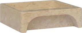 vidaXL Νιπτήρας Κρεμ 40 x 40 x 12 εκ. Μαρμάρινος