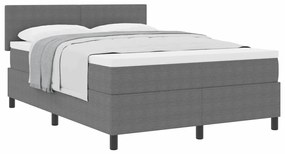 vidaXL Κρεβάτι με ελατήρια Απαλό Γκρι,Λευκό 203 x 144 x 88 εκ Βελούδο