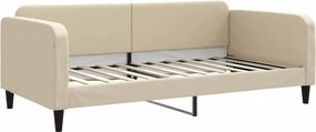 vidaXL Καναπές Κρεβάτι με Στρώμα Κρεμ 100 x 200 εκ. Υφασμάτινο