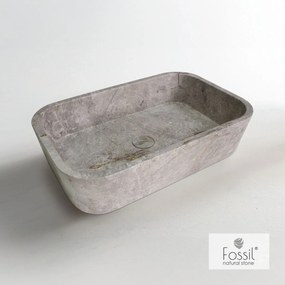 Fossil Gaia Tundra Grey Επιτραπέζιος Μαρμάρινος Νιπτήρας 60x38εκ