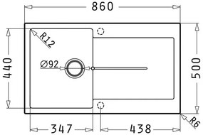 Νεροχύτης Pyramis Ithaka 1B 1D-Gkri-79 x 50 εκ.