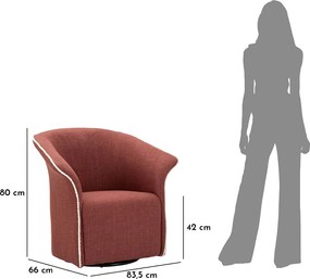 Πολυθρόνα Περιστρεφόμενη Μπορντό SIENA 66x84x80