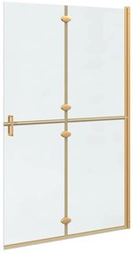 vidaXL Τοίχος ντους Walk-in Άλλο Χρυσό και διαφανές 120 x 190 cm