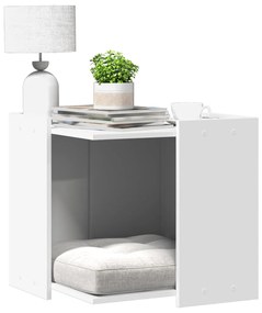 Τουαλέτα Γάτας Περίφραξη Λευκό 53x53x51 εκ. Επεξεργασμ. Ξύλο