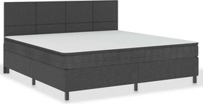vidaXL Κρεβάτι Boxspring Σκούρο Γκρι 200 x 200 εκ. Υφασμάτινο