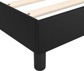 vidaXL Κρεβάτι Boxspring με Στρώμα Μαύρο 200x200 εκ. Συνθετικό Δέρμα