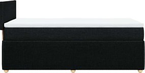 vidaXL Κρεβάτι Boxspring με Στρώμα Μαύρο 90x190 εκ.Υφασμάτινο