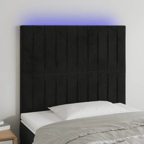 Κεφαλάρι Κρεβατιού LED Μαύρο 100x5x118/128 εκ. Βελούδινο 3122706
