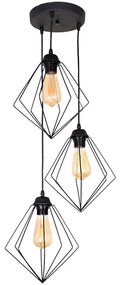 Φωτιστικό Οροφής Nura 0189402 21x21x70cm 3xE27 60W Black Megapap Metal