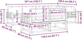 vidaXL Σειρά Καναπέ Εξωτερικού 6 pcs Λευκό και Κρεμ Πολυεστέρας