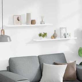 vidaXL Ράφια για Κορνίζες 2 τεμ. Λευκά 80 x 9 x 3 εκ. από MDF