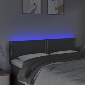 Κεφαλάρι Κρεβατιού LED Σκούρο Γκρι 144x5x78/88 εκ. Υφασμάτινο - Γκρι