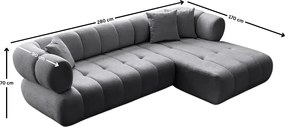 Corner Sofa Petra Right - Dark Grey Dark Grey
