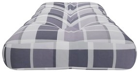 vidaXL Μαξιλάρι Παλέτας Γκρι Καρό 120 x 40 x 12 εκ. Υφασμάτινο