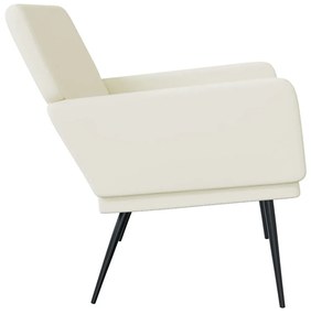vidaXL Πάγκος Κρεμ 108x79x79 εκ. Βελούδινος