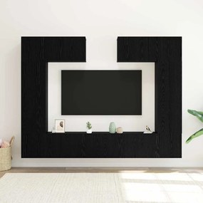 vidaXL Σετ επίπλου τηλεόρασης 6 pcs Μαύρη δρυς 100 x 30 x 30 cm