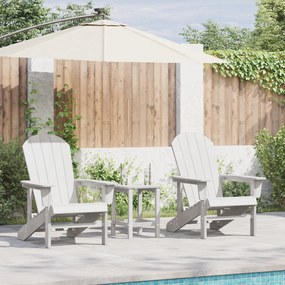 vidaXL Adirondack Καρέκλες 2 τεμαχίων Λευκό 74x82x90 εκ HDPE