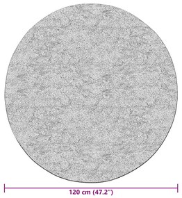 vidaXL Χαλί Πλενόμενο Μαύρο / Λευκό Ø 120 εκ.