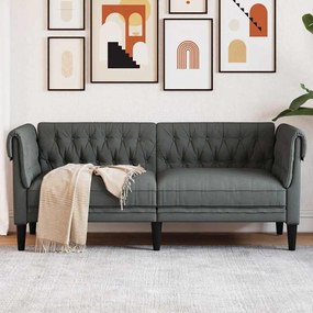 vidaXL Καναπές Chesterfield Σκούρο γκρι 182.5 x 74.5 x 74.5 εκατοστά