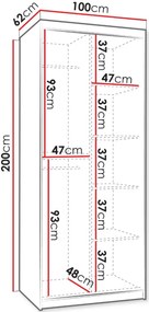 Ντουλάπα Wika 100 συρόμενη-Cashmere