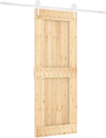 vidaXL Συρόμενη Πόρτα Φυσικό και Λευκό 80 x 210 cm