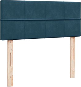 vidaXL Κρεβάτι Boxspring με Στρώμα Μπλε 120x190 εκ. Βελούδινο