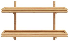 vidaXL Επιτοίχιο Ράφι με ράφι Επιτοίχιο Καφέ 100 x 26 x 60 εκ. Μπαμπού