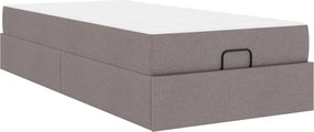 vidaXL Σκελετός κρεβατιού με στρώμα 2 pcs Taupe ύφασμα