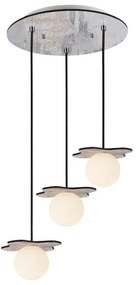 Κρεμαστό Φωτιστικό Οροφής 3ΧG9 ZM170043POW MDF Γυαλί ACA-ZM170043POW-Λευκό-Ασημί ZM170043POW