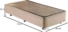 Single Bed Base Ela Single - Light Brown (90 x 190) Light Brown