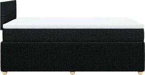 vidaXL Κρεβάτι Boxspring με Στρώμα Μαύρο 120x190 εκ. Υφασμάτινο