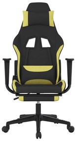 Καρέκλα Μασάζ Gaming Μασάζ Υπ. Μαύρη/Αν Γκρι Ύφασμα Υποπόδιο - Πράσινο
